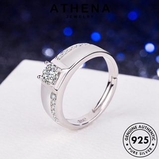 ATHENA JEWELRY แท้ แฟชั่น Silver เครื่องประดับ 925 ผู้ชาย แหวน ต้นฉบับ เกาหลี เครื่องประดับ เงิน มอยส์ซาไนท์ไดมอนด์ R1535