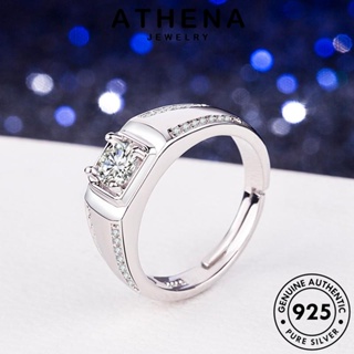 ATHENA JEWELRY เครื่องประดับ แท้ ผู้ชาย เกาหลี แฟชั่น 925 Silver แหวน ต้นฉบับ มอยส์ซาไนท์ไดมอนด์ เครื่องประดับ แฟชั่น เงิน R1536