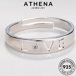 ATHENA JEWELRY แฟชั่น เครื่องประดับ แท้ เงิน 925 จดหมายรัก ต้นฉบับ แหวน Silver มอยส์ซาไนท์ไดมอนด์ คู่รัก เกาหลี เครื่องประดับ R1571