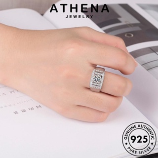 ATHENA JEWELRY แท้ เงิน เกาหลี มอยส์ซาไนท์ไดมอนด์ แหวน ผู้ชาย 925 แฟชั่น เครื่องประดับ Silver เครื่องประดับ ต้นฉบับ R1576