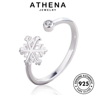 ATHENA JEWELRY เครื่องประดับ แฟชั่น เกาหลี ผู้หญิง แท้ 925 มอยส์ซาไนท์ไดมอนด์ เครื่องประดับ เกล็ดหิมะแฟชั่น แหวน ต้นฉบับ เงิน Silver R1577