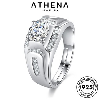 ATHENA JEWELRY เครื่องประดับ แหวน โกลด์ แฟชั่น เครื่องประดับ เงิน 925 แท้ แฟชั่น ไดมอนด์ ต้นฉบับ เกาหลี มอยส์ซาไนท์ Silver ผู้ชาย R1582