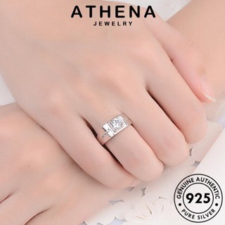 ATHENA JEWELRY คู่รัก เงิน แหวน เครื่องประดับ มอยส์ซาไนท์ไดมอนด์ แท้ ต้นฉบับ เครื่องประดับ เกาหลี 925 แฟชั่น แฟชั่น Silver R1585