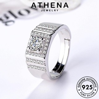 ATHENA JEWELRY เกาหลี แหวน โกลด์ เครื่องประดับ เงิน ต้นฉบับ มอยส์ซาไนท์ 925 ครอบงำ แฟชั่น แท้ Silver เครื่องประดับ ผู้ชาย ไดมอนด์ R1590