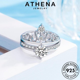 ATHENA JEWELRY ต้นฉบับ คู่รัก 925 แฟชั่น Silver แหวน เครื่องประดับ เงิน เครื่องประดับ ไดมอนด์ โกลด์ มอยส์ซาไนท์ เกาหลี มงกุฎ แท้ R1551