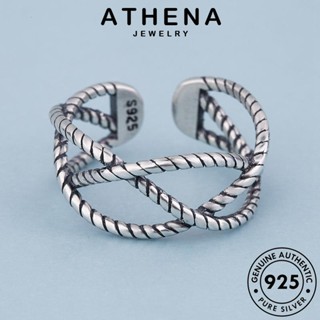 ATHENA JEWELRY บิดย้อนยุค ต้นฉบับ เงิน เกาหลี Silver เครื่องประดับ เครื่องประดับ แท้ แฟชั่น แหวน 925 ผู้หญิง R1608