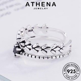 ATHENA JEWELRY เกาหลี บิดสร้างสรรค์ เงิน เครื่องประดับ แฟชั่น ผู้หญิง 925 แบล็คไดมอนด์ออบซิเดียน แหวน Silver ต้นฉบับ แท้ เครื่องประดับ R1617