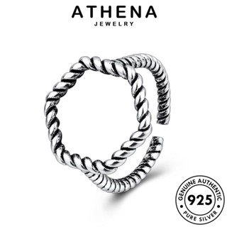 ATHENA JEWELRY ผู้หญิง Silver หกเหลี่ยมย้อนยุค เครื่องประดับ เครื่องประดับ 925 เกาหลี แฟชั่น แหวน ต้นฉบับ แท้ เงิน R1622