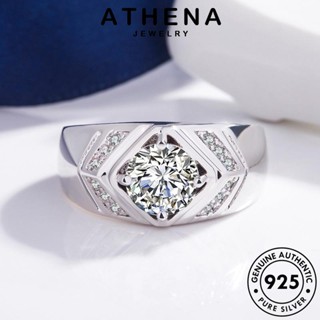 ATHENA JEWELRY ต้นฉบับ แหวน แฟชั่น ไดมอนด์ เงิน เกาหลี โกลด์ Silver เครื่องประดับ มีคุณธรรมสูง ผู้ชาย เครื่องประดับ มอยส์ซาไนท์ แท้ 925 R1600