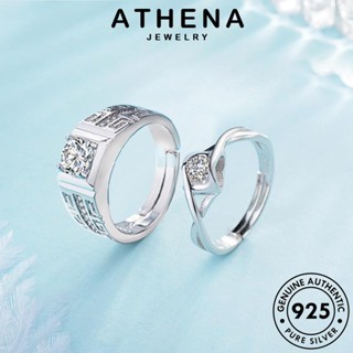 ATHENA JEWELRY 925 แฟชั่น แท้ เครื่องประดับ ต้นฉบับ เกาหลี คู่รัก แหวน เครื่องประดับ Silver เงิน มอยส์ซาไนท์ไดมอนด์ R1603