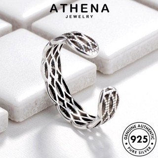 ATHENA JEWELRY 925 เส้นย้อนยุค ผู้หญิง เครื่องประดับ เครื่องประดับ แฟชั่น แท้ เกาหลี เงิน ต้นฉบับ แหวน Silver R1664