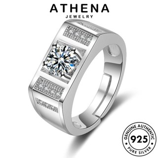 ATHENA JEWELRY เครื่องประดับ เงิน แหวน ต้นฉบับ แฟชั่น โกลด์ เครื่องประดับ แท้ เกาหลี ผู้ชาย ไดมอนด์ มอยส์ซาไนท์ Silver ครอบงำ 925 R1667