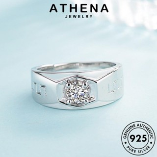 ATHENA JEWELRY ผู้ชาย Silver เงิน เกาหลี แหวน แท้ 925 มอยส์ซาไนท์ เครื่องประดับ แฟชั่น เรียบง่าย ไดมอนด์ เครื่องประดับ ต้นฉบับ โกลด์ R1671