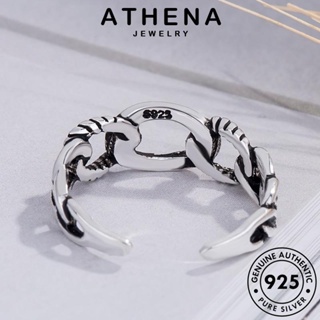 ATHENA JEWELRY ต้นฉบับ แหวน 925 แท้ Silver เกาหลี แฟชั่น เครื่องประดับ เครื่องประดับ ผู้หญิง ห่วงโซ่ที่เรียบง่าย เงิน R1640