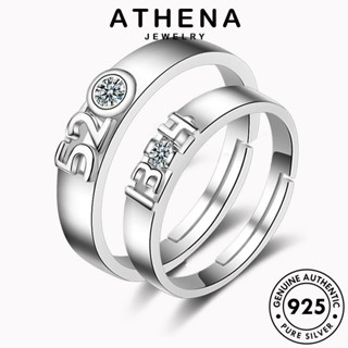 ATHENA JEWELRY เงิน แฟชั่น ต้นฉบับ Silver 131452 เกาหลี 925 มอยส์ซาไนท์ไดมอนด์ เครื่องประดับ เครื่องประดับ แหวน หมายเลข คู่รัก แท้ R1681