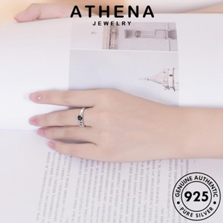 ATHENA JEWELRY เครื่องประดับ เงิน บิด เครื่องประดับ 925 แท้ แหวน ต้นฉบับ แฟชั่น ผู้หญิง เกาหลี Silver แบล็คไดมอนด์ออบซิเดียน R1685