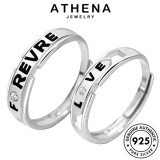 ATHENA JEWELRY เกาหลี มอยส์ซาไนท์ไดมอนด์ แหวน จดหมายรัก เครื่องประดับ ต้นฉบับ แฟชั่น 925 เครื่องประดับ เงิน ผู้หญิง แท้ Silver R1687