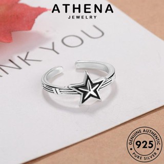 ATHENA JEWELRY เครื่องประดับ เครื่องประดับ 925 เงิน ต้นฉบับ เกาหลี รูปดาวห้าแฉกย้อนยุค ผู้ชาย Silver แท้ แหวน แฟชั่น R1690