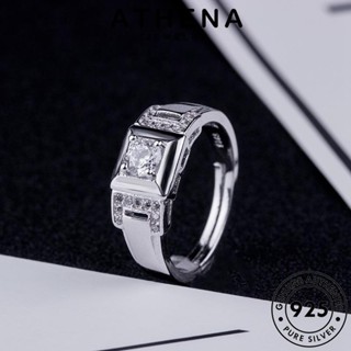 ATHENA JEWELRY เกาหลี ต้นฉบับ มอยส์ซาไนท์ ผู้ชาย 925 เครื่องประดับ โกลด์ แหวน แฟชั่น เงิน แท้ Silver เครื่องประดับ ไดมอนด์ R1691