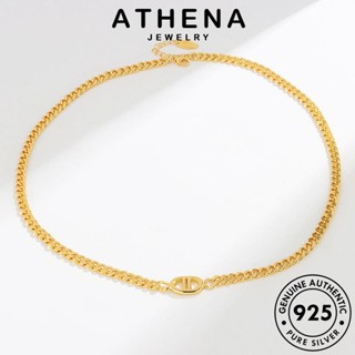 ATHENA JEWELRY แท้ เกาหลี เรียบง่าย จี้ เครื่องประดับ 925 สร้อยคอ ต้นฉบับ เงิน ทอง แฟชั่น Silver ผู้หญิง เครื่องประดับ N32