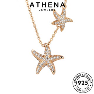 ATHENA JEWELRY ไดมอนด์ แฟชั่น ปลาดาวน่ารัก เงิน มอยส์ซาไนท์ จี้ ต้นฉบับ สร้อยคอ โกลด์ แท้ เครื่องประดับ ผู้หญิง Silver 925 เครื่องประดับ เกาหลี N34