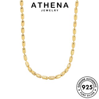 ATHENA JEWELRY 925 เครื่องประดับ แฟชั่น จี้ ต้นฉบับ สร้อยคอ ทอง เครื่องประดับ ผู้หญิง เงิน Silver เกาหลี ลูกปัดมะกอกที่สวยงาม แท้ N36