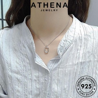 ATHENA JEWELRY เครื่องประดับ 925 สร้อยคอ แท้ ทอง ต้นฉบับ เครื่องประดับ แฟชั่น จี้ เกาหลี Silver เงิน ผู้หญิง วงกลมง่ายๆ N42