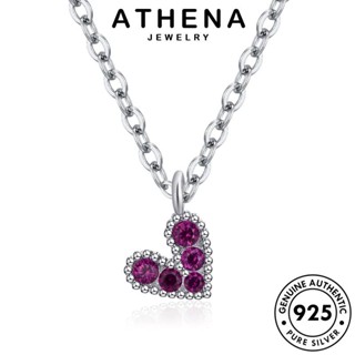 ATHENA JEWELRY เครื่องประดับ ทองทับทิม Silver เครื่องประดับ 925 ความรักที่สวยหรู แท้ เงิน ต้นฉบับ ผู้หญิง จี้ เกาหลี สร้อยคอ แฟชั่น N44