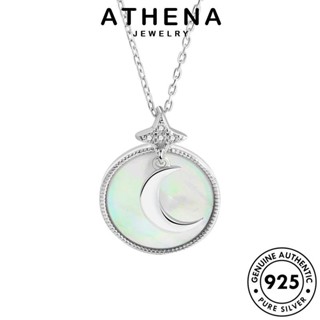 ATHENA JEWELRY ทองหยก ต้นฉบับ สร้อยคอ แท้ จี้ เกาหลี 925 เครื่องประดับ เครื่องประดับ ดาวเดือน Silver เงิน แฟชั่น ที่สวยงาม ผู้หญิง N46