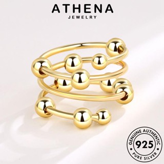 ATHENA JEWELRY 925 แท้ ต้นฉบับ เงิน เครื่องประดับ Silver ลูกปัด ผู้หญิง เกาหลี แฟชั่น แหวน ทอง เครื่องประดับ R1735