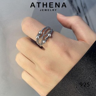 ATHENA JEWELRY เงิน แหวน แท้ ผู้หญิง เครื่องประดับ เกาหลี แฟชั่น Silver 925 เส้นกลวงคู่ ต้นฉบับ เครื่องประดับ R1736