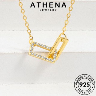 ATHENA JEWELRY แฟชั่น แท้ สร้อยคอ ต้นฉบับ แหวนคู่สวยหรู เครื่องประดับ โกลด์ มอยส์ซาไนท์ ไดมอนด์ เครื่องประดับ 925 เกาหลี ผู้หญิง จี้ Silver เงิน N66