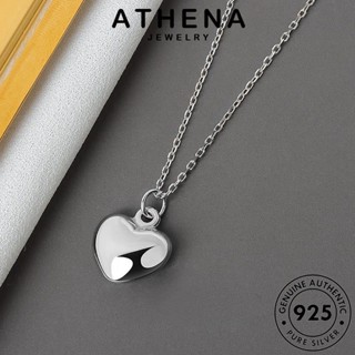 ATHENA JEWELRY เกาหลี เครื่องประดับ ทอง จี้ เงิน หัวใจย้อนยุค 925 ต้นฉบับ สร้อยคอ แท้ แฟชั่น เครื่องประดับ ผู้หญิง Silver N69