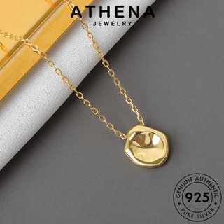 ATHENA JEWELRY ต้นฉบับ แท้ ง่ายไม่สม่ำเสมอ เกาหลี ผู้หญิง ทอง Silver เครื่องประดับ เครื่องประดับ สร้อยคอ เงิน 925 แฟชั่น จี้ N70