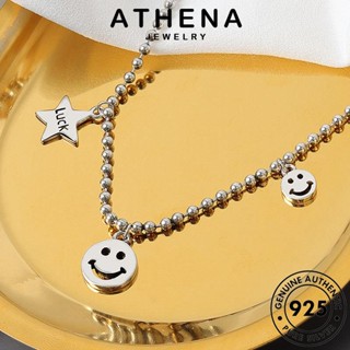 ATHENA JEWELRY เครื่องประดับ เครื่องประดับ แท้ แฟชั่น เงิน ผู้หญิง สร้อยคอ Silver เกาหลี ต้นฉบับ ยิ้มย้อนยุค 925 จี้ N72