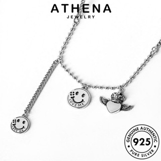 ATHENA JEWELRY 925 เครื่องประดับ ต้นฉบับ ผู้หญิง สร้อยคอ แท้ เครื่องประดับ เกาหลี เงิน พู่วินเทจ Silver จี้ แฟชั่น N84