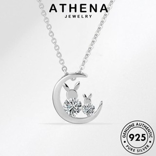 ATHENA JEWELRY ต้นฉบับ ไดมอนด์ 925 Silver เกาหลี ผู้หญิง กระต่ายน่ารัก สร้อยคอ แฟชั่น แท้ เครื่องประดับ เงิน จี้ เครื่องประดับ โกลด์ มอยส์ซาไนท์ N105