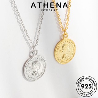 ATHENA JEWELRY จี้ เหรียญย้อนยุค 925 ผู้หญิง เงิน แท้ ต้นฉบับ Silver สร้อยคอ แฟชั่น เกาหลี ทอง เครื่องประดับ เครื่องประดับ N116