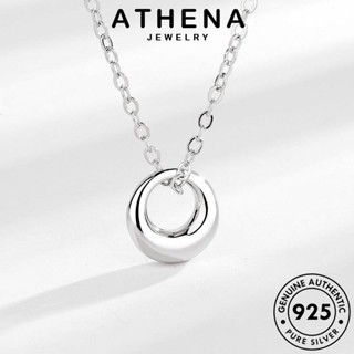 ATHENA JEWELRY 925 เกาหลี แฟชั่น Silver เครื่องประดับ ผู้หญิง วงกลมง่ายๆ ทอง แท้ ต้นฉบับ เครื่องประดับ สร้อยคอ จี้ เงิน N119