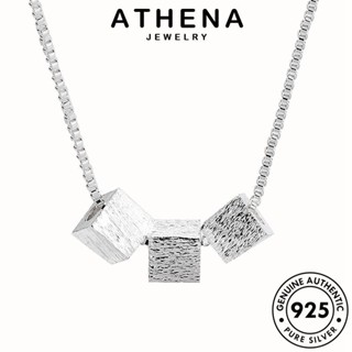 ATHENA JEWELRY เงิน เครื่องประดับ ตารางง่ายๆ ต้นฉบับ ผู้หญิง เกาหลี สร้อยคอ 925 จี้ Silver แฟชั่น แท้ เครื่องประดับ N124