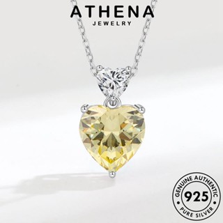 ATHENA JEWELRY ต้นฉบับ แฟชั่น แท้ คริสตัลเพชรสีชมพู 925 เครื่องประดับ Silver เครื่องประดับ ผู้หญิง เงิน จี้ เกาหลี สร้อยคอ ความรักทางอารมณ์ N99