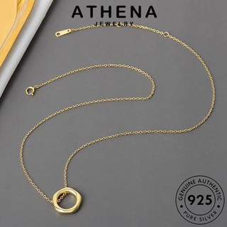 ATHENA JEWELRY เกาหลี 925 จี้ ผู้หญิง เครื่องประดับ ต้นฉบับ เงิน สร้อยคอ วงกลมบุคลิกภาพ ทอง Silver แฟชั่น แท้ เครื่องประดับ N148