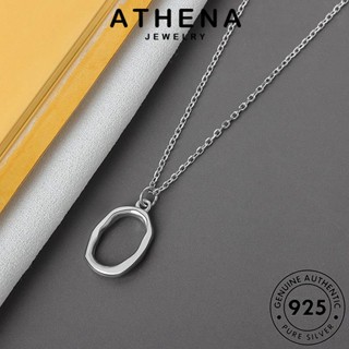 ATHENA JEWELRY ต้นฉบับ วงกลมง่ายๆ เกาหลี เครื่องประดับ สร้อยคอ เครื่องประดับ ทอง 925 แฟชั่น เงิน Silver จี้ แท้ ผู้หญิง N149