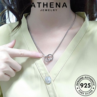 ATHENA JEWELRY ผู้หญิง ต้นฉบับ แฟชั่น พังก์ย้อนยุค เครื่องประดับ เครื่องประดับ Silver เงิน 925 สร้อยคอ จี้ แท้ เกาหลี N152