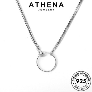 ATHENA JEWELRY สร้อยคอ แฟชั่น แท้ เงิน เครื่องประดับ Silver ผู้หญิง เกาหลี จี้ 925 เครื่องประดับ วงกลมย้อนยุค ต้นฉบับ N154