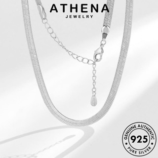 ATHENA JEWELRY Silver แท้ ผู้หญิง แฟชั่น สร้อยคอ งูแบนแฟชั่น เกาหลี ทอง ต้นฉบับ เครื่องประดับ เงิน 925 จี้ เครื่องประดับ N174