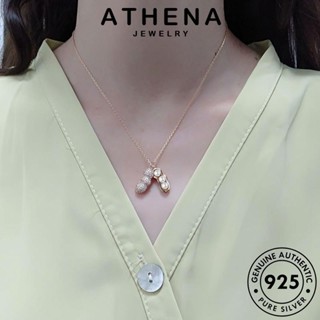 ATHENA JEWELRY สร้อยคอ ถั่วน่ารัก แท้ จี้ เกาหลี ต้นฉบับ แฟชั่น โกลด์ ผู้หญิง ไดมอนด์ มอยส์ซาไนท์ เครื่องประดับ Silver เงิน เครื่องประดับ 925 N179