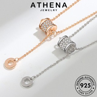 ATHENA JEWELRY โกลด์ เครื่องประดับ ไดมอนด์ เงิน ต้นฉบับ ผู้หญิง เกาหลี สร้อยคอ แฟชั่น แท้ Silver เครื่องประดับ จี้ มอยส์ซาไนท์ เอวที่เรียบง่าย 925 N183