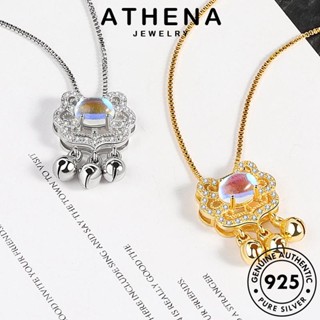 ATHENA JEWELRY สร้อยคอ แท้ ต้นฉบับ เกาหลี มูนสโตนโกลด์ 925 ล็อคนิรภัยน่ารัก Silver เงิน จี้ เครื่องประดับ ผู้หญิง เครื่องประดับ แฟชั่น N134