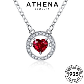 ATHENA JEWELRY จี้ ผู้หญิง เกาหลี Silver เครื่องประดับ แฟชั่น 925 สร้อยคอ ความรักที่สร้างสรรค์ เครื่องประดับ ต้นฉบับ เงิน แท้ ทองทับทิม N135